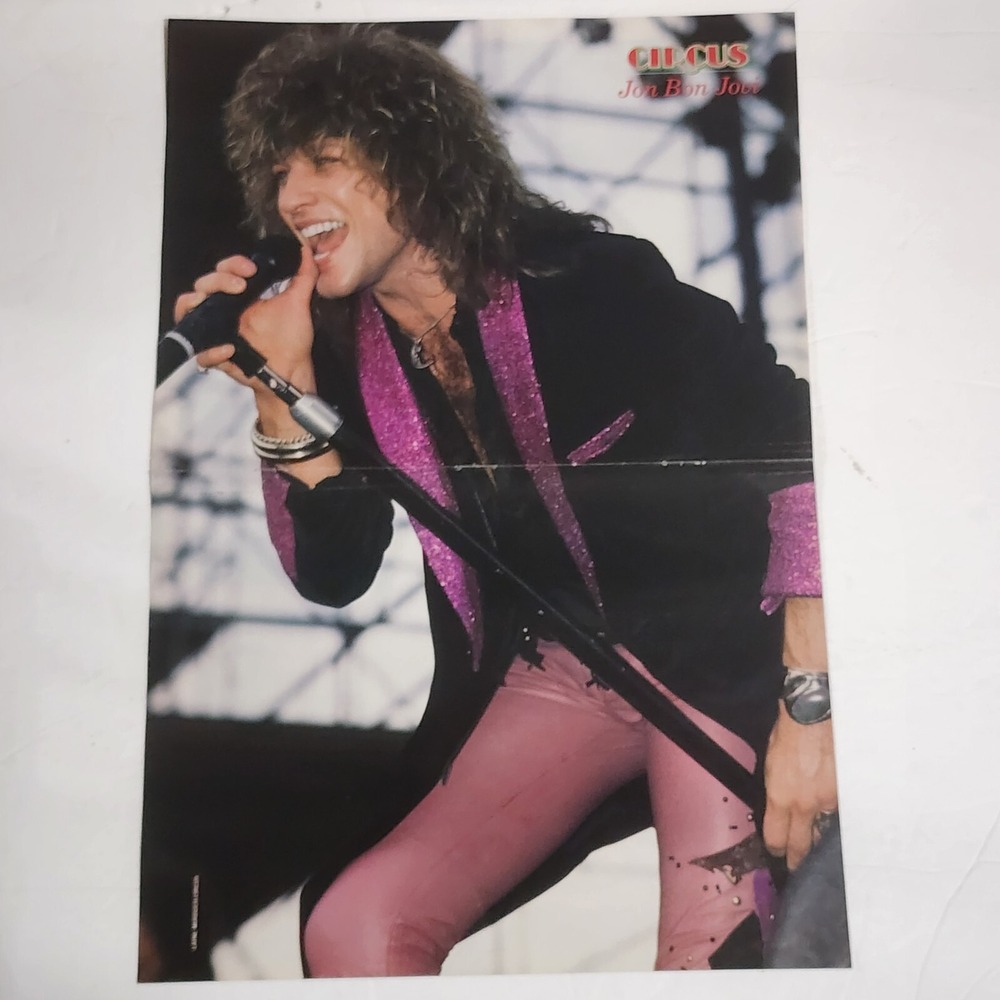 Jon Bon Jovi Vintage 1980s Circus Magazine Centerfold Color Clipping 11x16